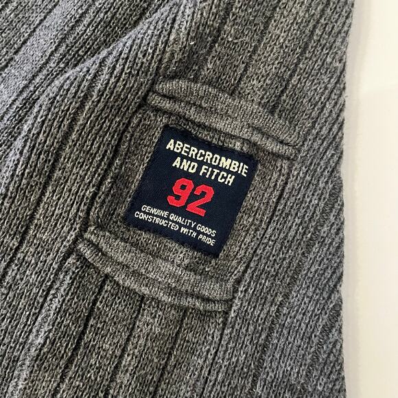 Vintage Abercrombie Fitch Y2K Sweater Mens XL Muscle Crewneck Ribbed Patch Logo - Picture 4 of 11